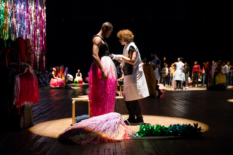 An initiate and practitioner in a ceremony as part of Park Avenue Armory’s presentation of The Let Go, an immersive performance and installation by Nick Cave